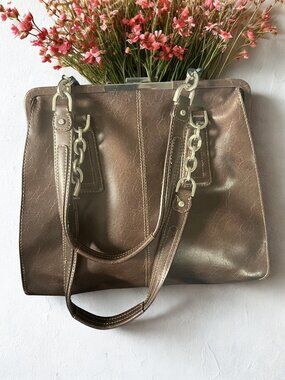 Liz Claiborne Distressed Leather Look Vintage Handbag